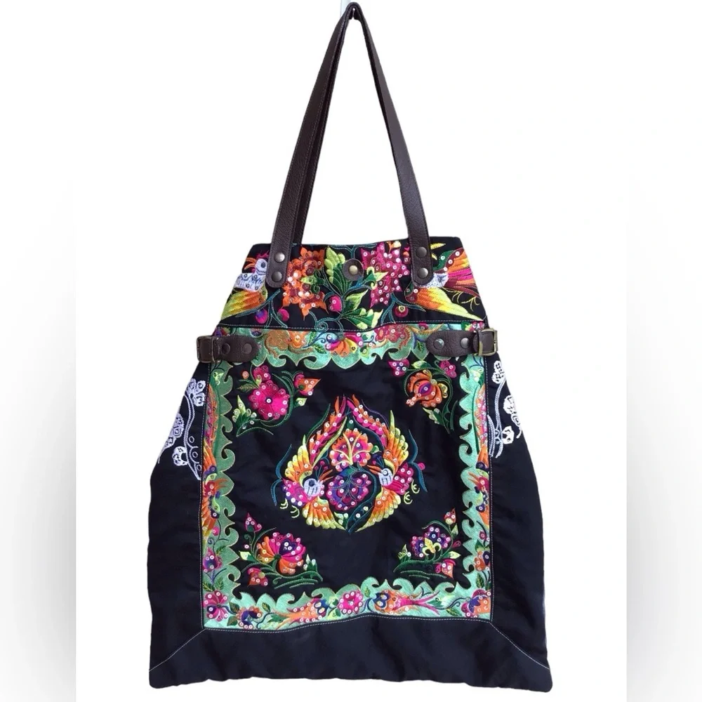 Wabags Boho Embroidered Large Tote - Picture 2 of 16